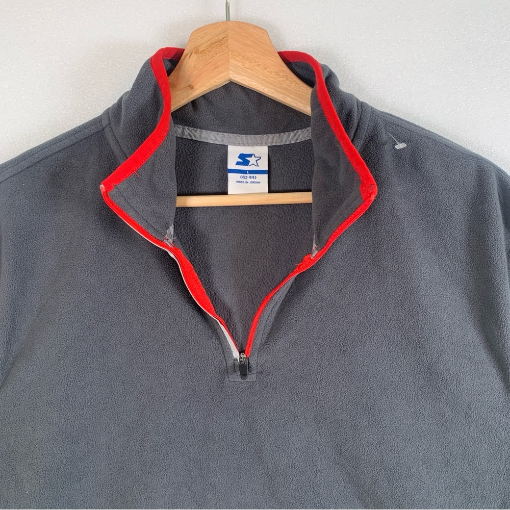 STARTER Men’s 1/4 Zip Grey Pullover Fleece Sweater Size Large 42-44 - Picture 5 of 12